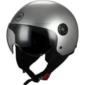 BHR 801 Vespa Helm – Jethelm met Extern Vizier – ECE Gekeurd – Zilver - Maat M