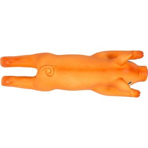 Duvoplus - Speelgoed Voor Dieren - Hond - Latex Piepend Varken 13cm Oranje - 1st