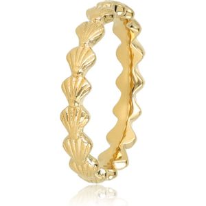 My Bendel Ring goudkleurig schelpen - Goudkleurige ring met schelpen - Met luxe cadeauverpakking