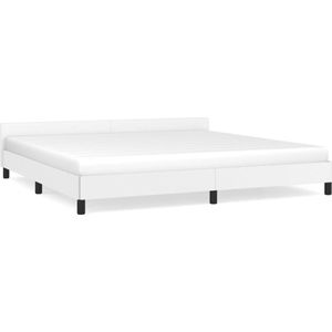 VidaXL Bedframe met Hoofdbord Kunstleer Wit 200x200 cm