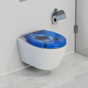SHARK WC-bril Duroplast, toiletbril met softclosemechanisme en snelsluiting voor eenvoudige reiniging, maximale belasting van de wc-bril 150 kg, motief Hai 82371