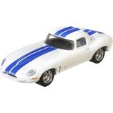 Hot Wheels Auto Jaguar Lightweight E-type 8 Cm Staal Wit/blauw