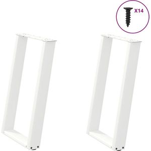 vidaXL Eettafelpoten - 2 stuks - U-vormig - Wit Staal Eettafelpoten - Tafelpoten Set - Staal Tafelpoten - Witte Tafelpoten - Moderne Tafelpoten