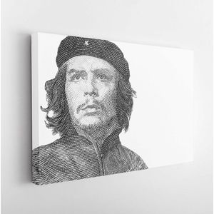 'Che Guevara' Portret van Cuba 3 Pesos 1995 Bankbiljetten. Een oud papier bankbiljet, vintage retro. Beroemde oude bankbiljetten. Verzameling. - Moderne kunst canvas - Horizontaal - 1159099504 - 40*30 Horizontal