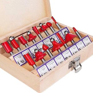 Router Bits Set - 15 stuks | 1/4 inch schacht | Houtbewerking Snijder Set | Freesmachine Machine Set | Houtsnijder Carbide Molen | Houtbewerking Gravure Freesgereedschap