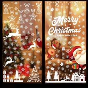 9 Vellen Kerst Raamstickers Kerst Decoraties Venster Klampt Herbruikbare Dubbelzijdige Kerst Raamdecoraties PVC Statische Sneeuwvlok Raamstickers