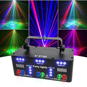 YPE® x YourPartyEquipment - Discolamp - Party Lights - Disco licht - Party Laser - Ultra Party Laser met 21 outputs - Lasers, LED's en Stroboscoop effect - Afstand bestuurbaar, Geluid gestuurd en DMX ondersteuning