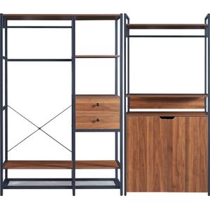 Kledingkast Larem open kast set van 2 totale lengte 204 cm set 2 [en.casa]