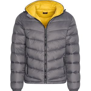 Cappuccino Italia - Heren Jas winter Hooded Winter Jacket Antraciet - Grijs - Maat XL