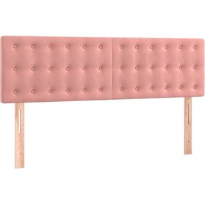 vidaXL - Hoofdborden - 2 - st - 72x5x78/88 - cm - fluweel - roze