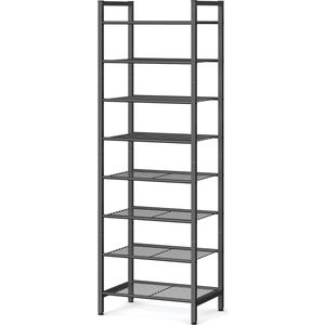 8-niveaus smal schoenenrek voor 16-24 paar schoenen zwart - ruimtebesparend en opbergruimte - metalen rek shoe storage garage