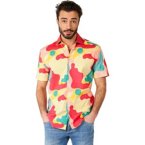 OppoSuits SHIRT Short Sleeve Coral Camo - Heren Overhemd - Zomer Shirt - Mix Kleur - Maat M