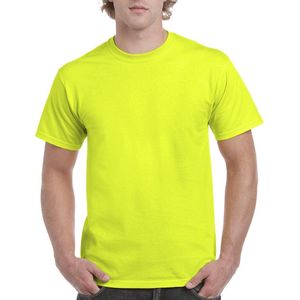 T-shirt Heren L Gildan Ronde hals Korte mouw Safety Yellow 50% Katoen, 50% Polyester