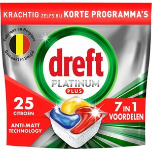 5x Dreft Vaatwastabletten Platinum Plus All In One Citroen 25 stuks