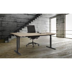 T-poot Wingbureau Quick breed 180CM diep 120CM bladkleur Licht Eiken framekleur Aluminium (RAL9006) wingzijde Links