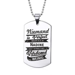 Niemand Is Perfect - Nadine - RVS Ketting