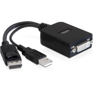 Delock - Actieve DisplayPort naar DVI Beeldscherm Adapter - zwart