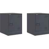 vidaXL - Nachtkastjes - 2 - st,5x39x44 - cm - staal - antracietkleurig