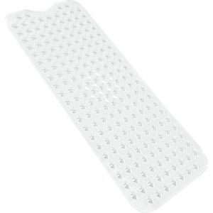 Douchemat, antislip extra lange badmat met zuignappen, schimmelbestendig, machinewasbaar, 100 x 40 cm