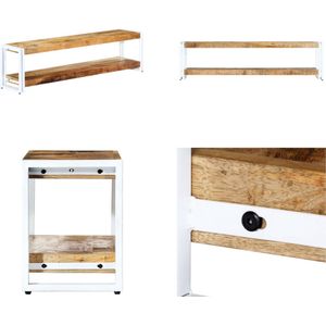 vidaXL Tv-meubel 150x30x40 cm massief mangohout - Tv-kast - Tv-kasten - Opbergkast - Wandkast