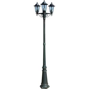 vidaXL - Tuinlantaarn - met - 3 - armen - 215 - cm - aluminium - donkergroen/zwart