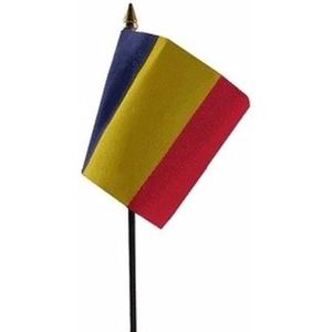 Roemenie mini vlaggetje op stok 10 x 15 cm