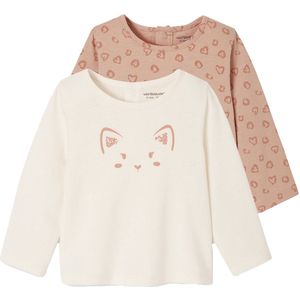 Vertbaudet Set van 2 Basics babyshirts met lange mouwen