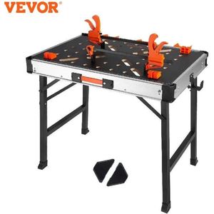 Vevor - Opvouwbare Werktafel - Inklapbare Werktafel - Opvouwbare Werkbank - 7 werkhoogtes - Houtbewerking - Klemsysteem - Laadvermogen 454 kg