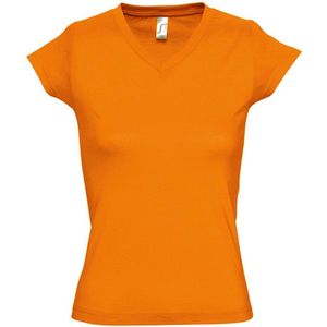 SOLS Dames/dames V Hals T-Shirt met korte mouwen (Oranje) Maat M - EK-WK- Olympische Spelen - Koningsdag