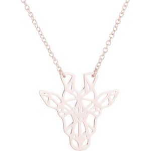 24/7 Jewelry Collection Origami Giraf Ketting - Giraffe - Rosé Goudkleurig