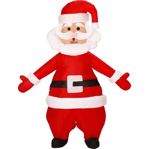 KIMU® Opblaas Kostuum Kerstman - Opblaasbaar Pak - Kerstmanpak Mascotte Opblaaspak - Opblaasbare Kerst Kerstmis Volwassenen Dames Heren Festival
