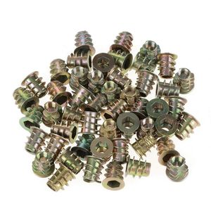 Inbusbout Moer Sets 50 stks M5 * 10mm Zinklegering Hex Drive voor Hout Insert Noten Schroefdraad