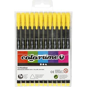 Colortime Fineliner , lijndikte 0,6-0,7 mm, geel, 12 stuk/ 1 doos