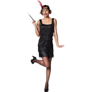 dressforfun - Vrouwenkostuum charleston M - verkleedkleding kostuum halloween verkleden feestkleding carnavalskleding carnaval feestkledij partykleding - 301581