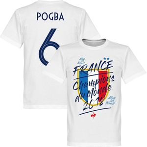 Frankrijk Champion Du Monde 2018 Pogba T-Shirt - Wit - 5XL