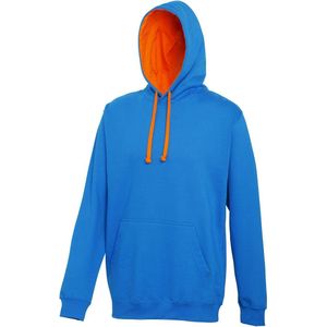 Awdis Varsity Hooded Sweatshirt / Hoodie (Saffierblauw/oranjebruin verpletteren)