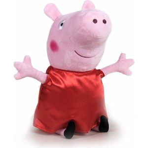 Pluche Peppa Pig/Big Knuffel In Rode Outfit 42 cm Speelgoed - Cartoon Varkens/Biggen Knuffels