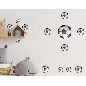 Voetbal decoratie sticker set van 13 ballen.