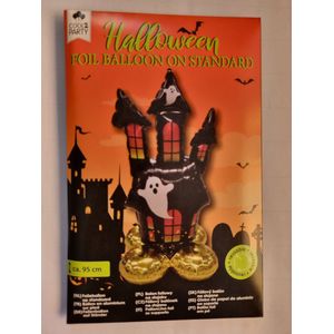 Halloween folie ballon Spookkasteel, staand, hoogte 95 cm