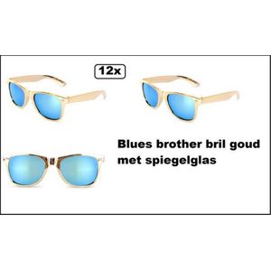 12x Bril Spiegelglas blues brother - Festival thema feest party fun Blues brother bril party