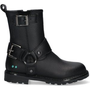 BunniesJR 224866-589 Meisjes Biker Boots - Zwart - Leer - Gesp Met Rits