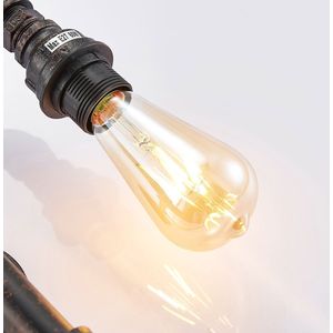 Lindby - wandlamp - 2 lichts - metaal - H: 31 cm - E27 - zwart goud geborsteld