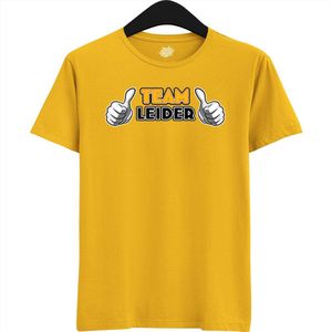 Team Leider | Vrijgezellenfeest Cadeau Man / Vrouw - Bride / Groom To Be Bachelor Party - Grappig Bruiloft Bruid / Bruidegom shirt - T-Shirt - Unisex - Geel - Maat XXL
