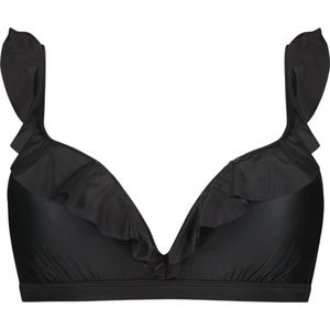 Beachlife Dark Grey ruffle bikinitop