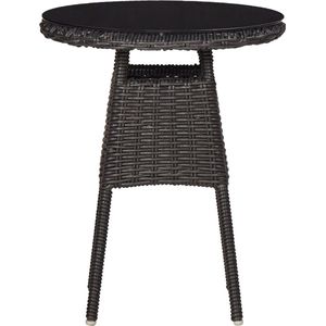 vidaXL 3-delige Bistroset zwart poly rattan