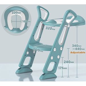 Toilet Seat with Ladder for Children and Toddlers, Robust Potty Ladder with Padded Cushion for Little Kids Boys and Girls,