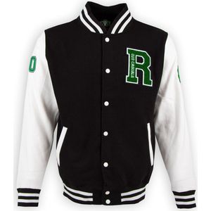 010 CASUALS ROTTERDAM BASEBALL JACK VARSITY SWEATJACKET ZWART/WIT