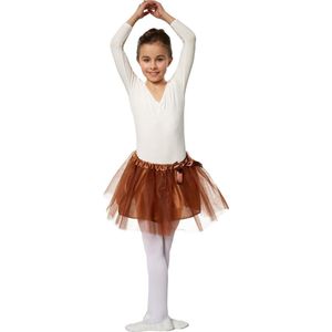 dressforfun - Kindertutu koffiebruin 104 (3-4y) - verkleedkleding kostuum halloween verkleden feestkleding carnavalskleding carnaval feestkledij partykleding - 301943