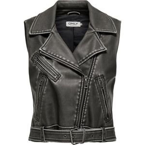 Only Vest Onlhalli Vera Faux Leather Waistcoa 15316827 Black Dames Maat - XL