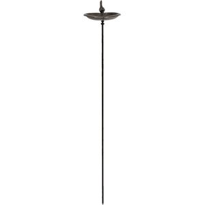 Clayre & Eef Vogelbad 14x13x86 cm Bruin Ijzer Rond Vogeldrinkbak